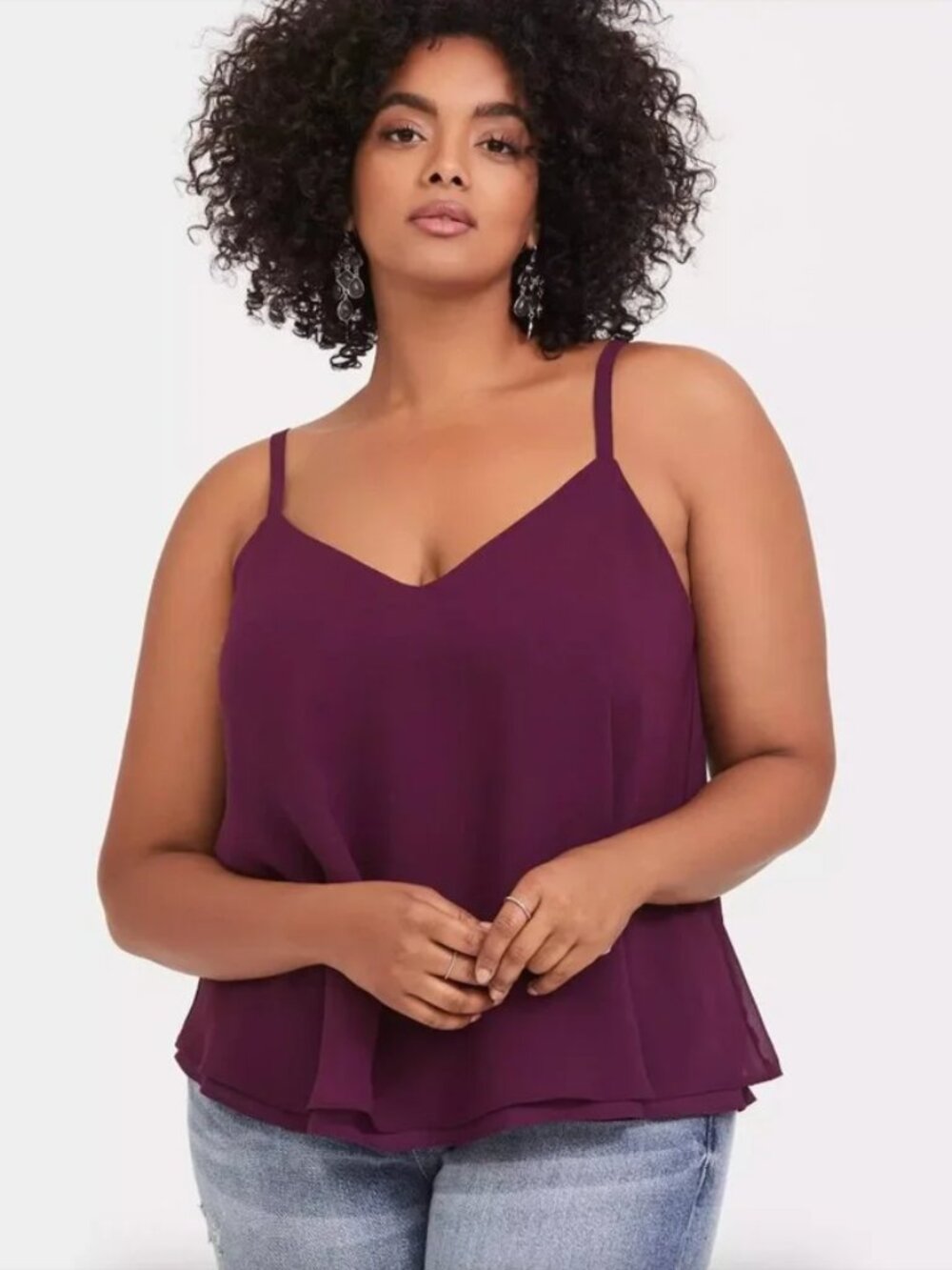 Torrid Sophie Swing Cami Burgundy Chiffon Tank Top Size 5 5X